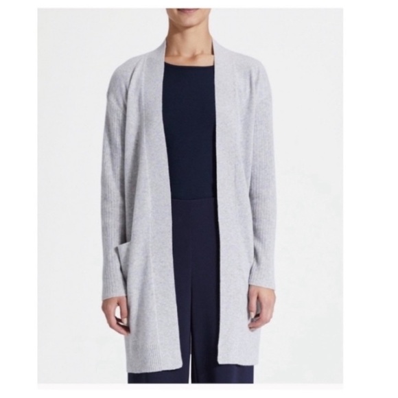 Theory Rib Sleeve 100% Cashmere Cardigan.